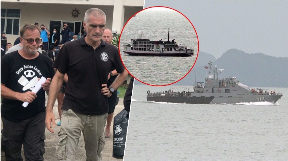 (คลิป) เจอแล้วเรือเฟอร์รี่อับปาง พบหงายท้องจมทะเล เฮ นักดำน้ำดังช่วยหมูป่าร่วมหาคนหาย