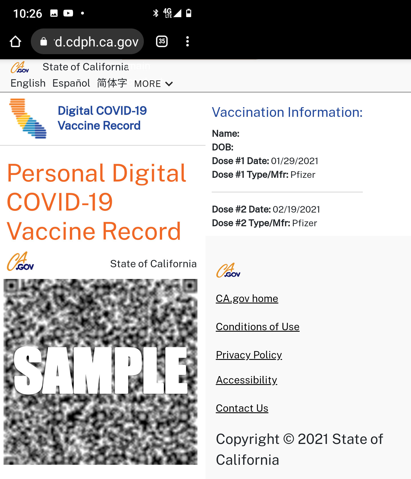 แคลิฟอร์เนียเปิดตัวระบบบันทึกวัคซีนโควิด-19 แบบดิจิทัล