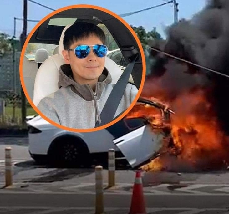 หลิน จื้ออิง’ หรือ จิมมี่ หลิน ขับเทสล่า พุ่งชนกับเสาเหล็กได้รับบาดเจ็บ