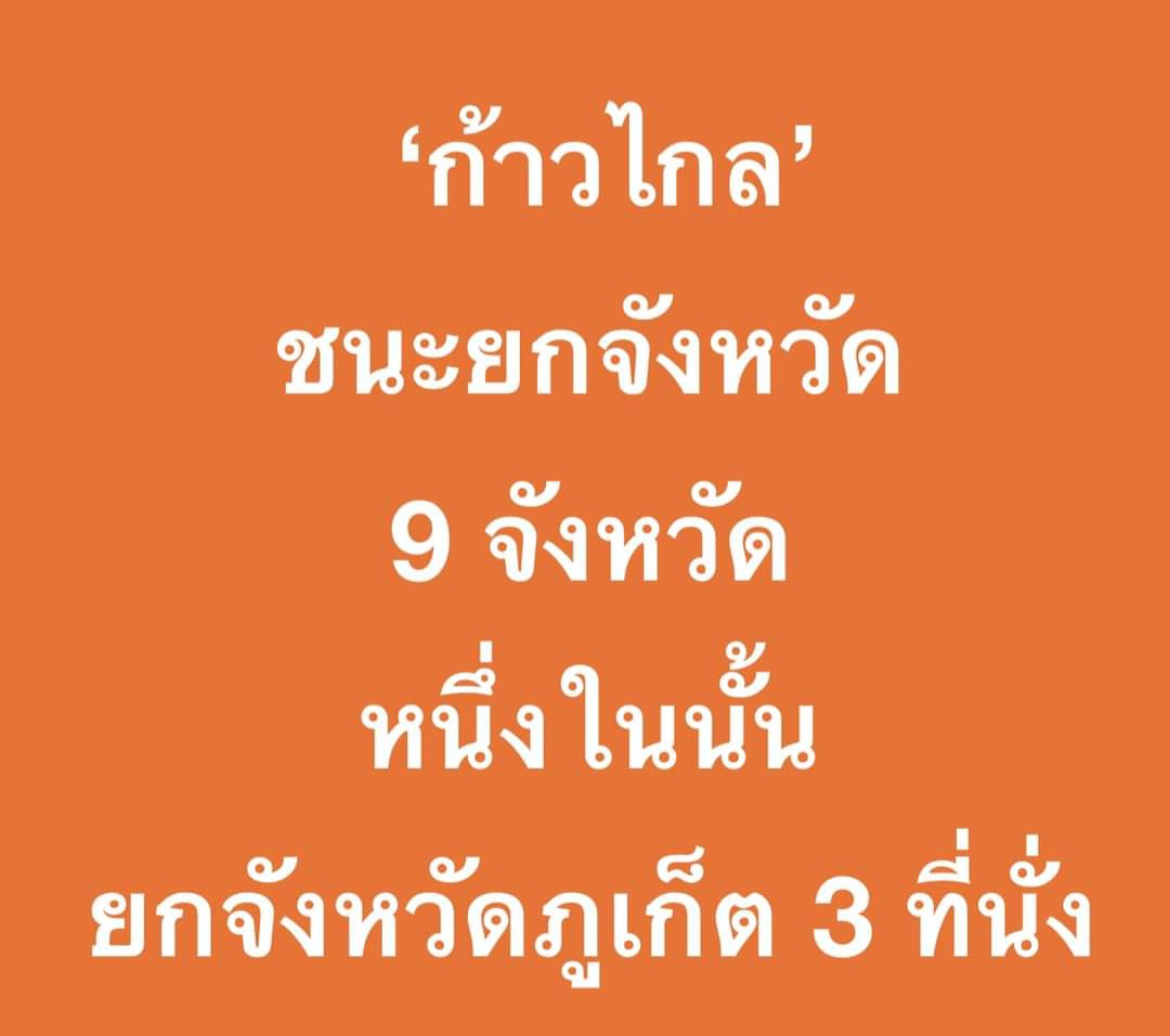 ผลคะแนนไม่เป็นทางการ ‘ก้าวไกล’ ชนะยกจังหวัด 9