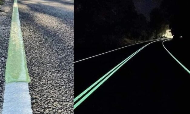 ออสเตรเลียใช้ “ฟลูออเรสเซนต์” ตีเส้นถนน ช่วยให้เห็นวิสัยทัศน์แม้ไม่มีไฟทาง